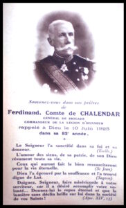 General Ferdinand de Chalendar Image mortuaire